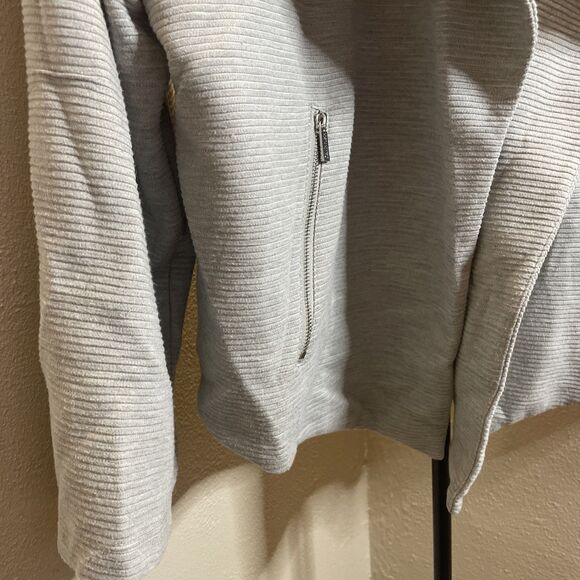 Calvin Klein Textured Knit Jacket Drape Open Front Topper Gray Size Unknown - Picture 3 of 6